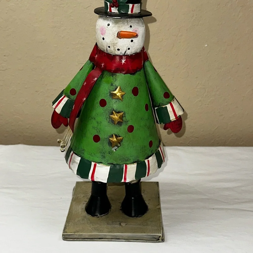 VINTAGE METAL SNOWMAN 13” TALL - Picture 1 of 3